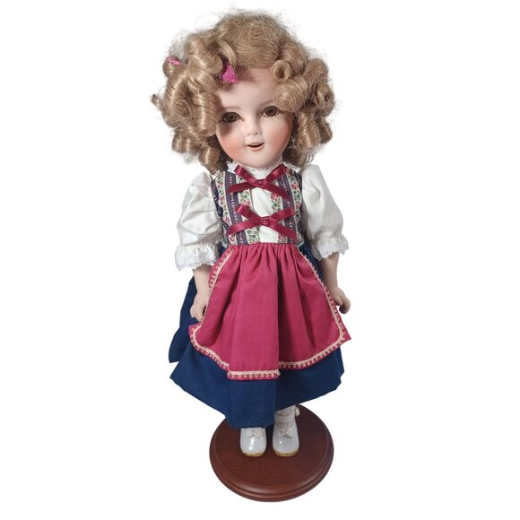 Shirley Temple Heidi Handcrafted OOAK  Porcelain Doll 15.5" Vintage Jeena Hally - Picture 5 of 8